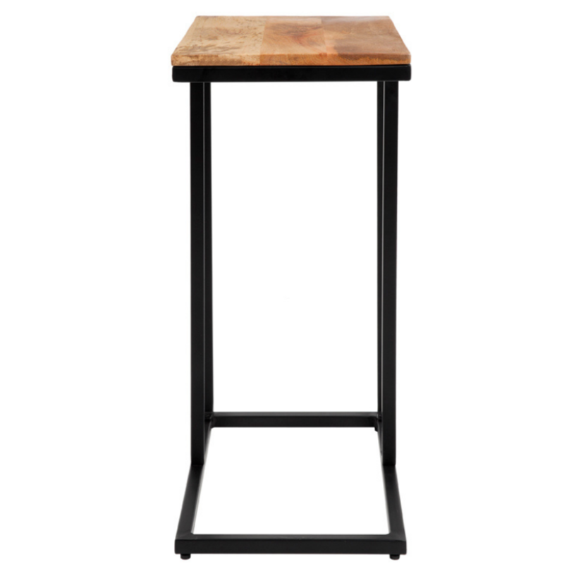 Bhumi C-Shaped Mango Wood Side Table - Fab Habitat , Side Tables, [product_size],