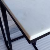 Bhumi C-Shaped Marble Top Side Table - Fab Habitat , Side Tables, 