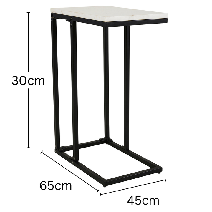 Bhumi C-Shaped Marble Top Side Table