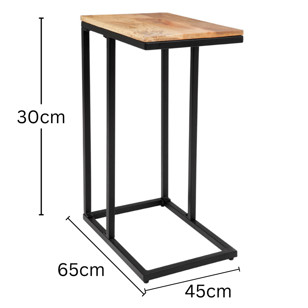 Bhumi C-Shaped Mango Wood Side Table