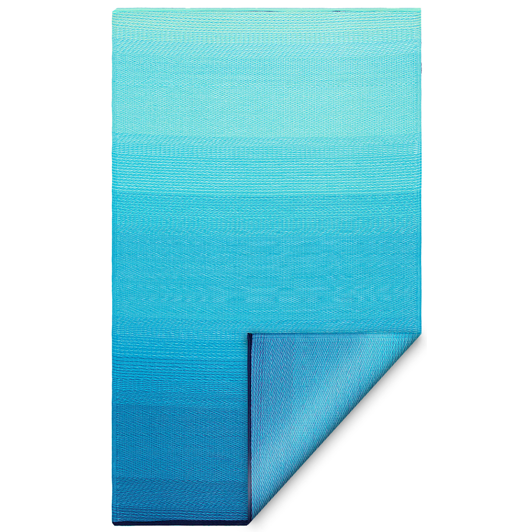 Big Sur Modern Blue Recycled Plastic Outdoor Rug - Fab Habitat , Recycled Plastic Rugs & Mats, 