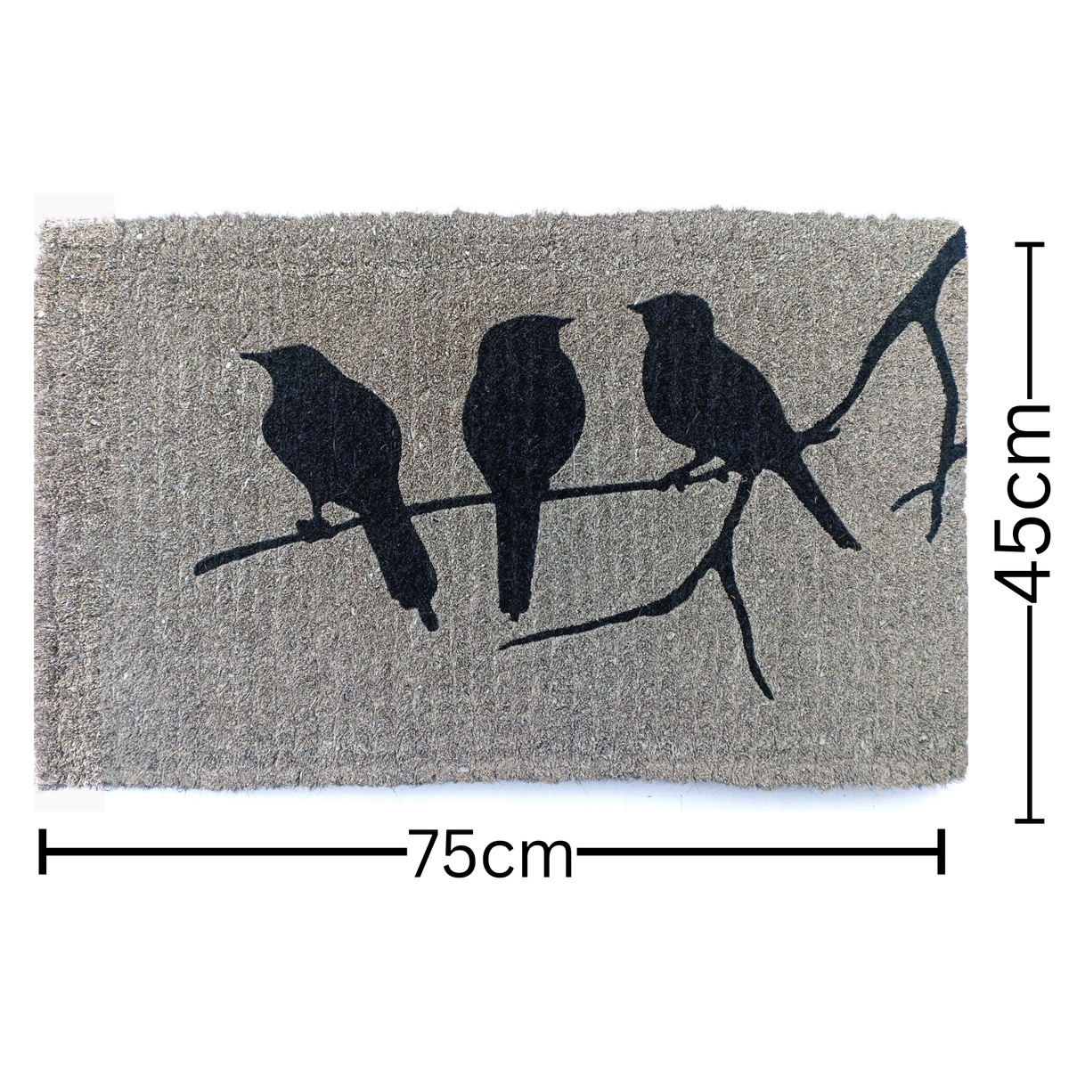 Birds on Branch Doormat 45x75cm – Grey and Black Coir Mat – Buy Online in Australia