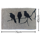 Birds on Branch Doormat 45x75cm – Grey and Black Coir Mat – Buy Online in Australia