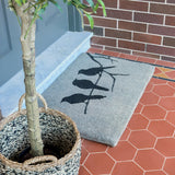Birds on Branch Grey and Black 100% Coir Doormat - Fab Habitat , Doormats, 