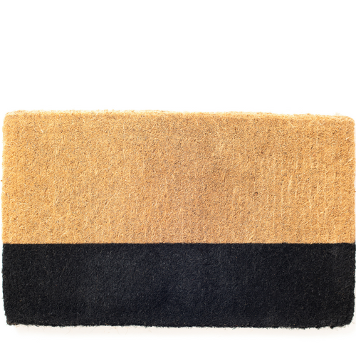 45x75 cm Black Belt Natural and Black Thick Coir Doormat - Fab Habitat , Doormats, 