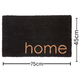 Black Home Coir Doormat 45x75cm – PVC Backed Entry Rug – Buy Online in Australia