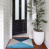 Blue Flag Geometrical Thick Coir Doormat - Fab Habitat , Doormats, 