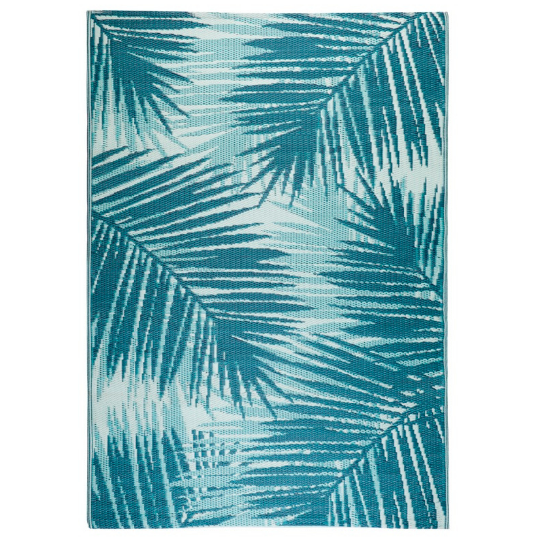 Botanica Blue Recycled Plastic Outdoor Area Rug - Fab Habitat , Recycled Plastic Rugs & Mats, 