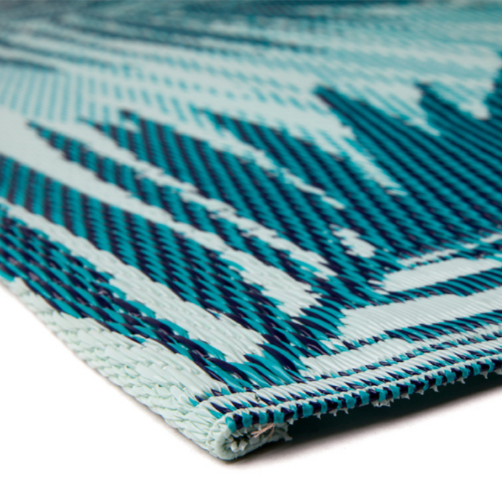 Botanica Blue Recycled Plastic Outdoor Area Rug - Fab Habitat , Recycled Plastic Rugs & Mats, 