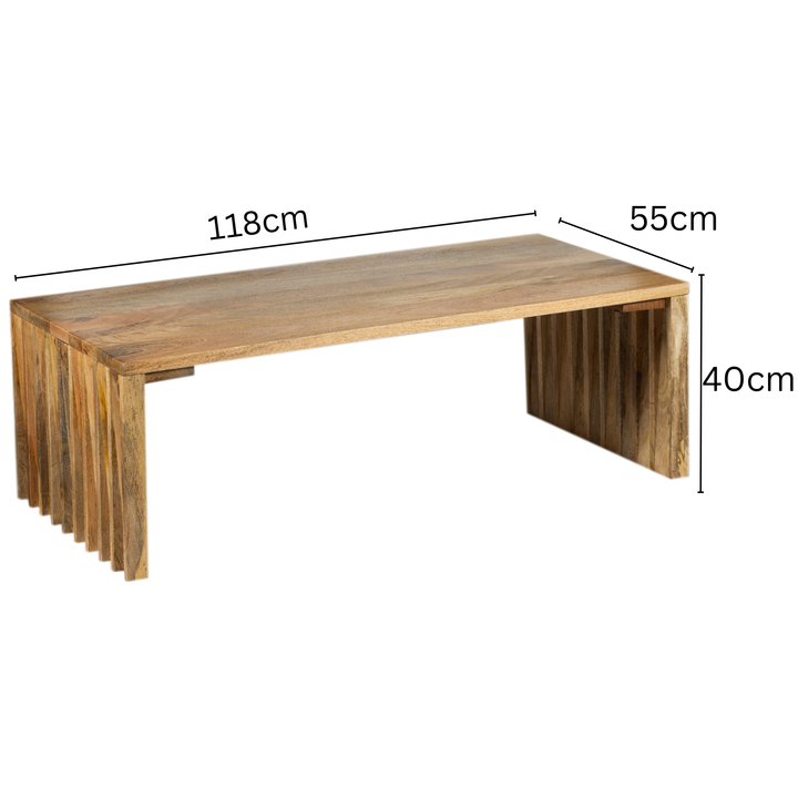 Brera Natural Wooden Slatted Coffee Table