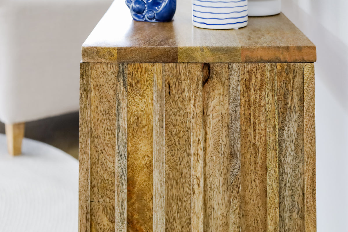 Top surface detail of Brera black console table 110cm – Online in Australia