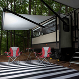 Brittany Black & White Stripes Foldable Waterproof Large Camping Mat - 270x360 CM - Fab Habitat , Camping Mats, 