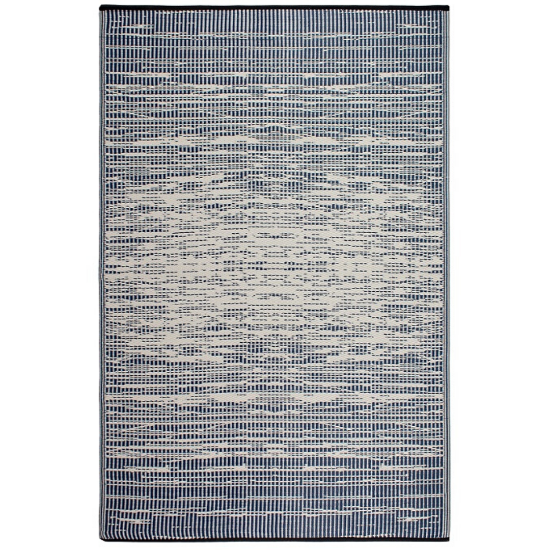 Brooklyn Navy and White Modern Recycled Plastic Large Carpet - Fab Habitat , Recycled Plastic Rugs & Mats, 