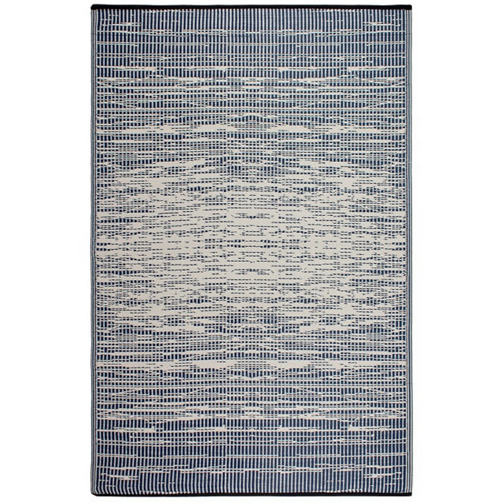 Brooklyn Navy and White Modern Recycled Plastic Large Carpet - Fab Habitat , Recycled Plastic Rugs & Mats, 