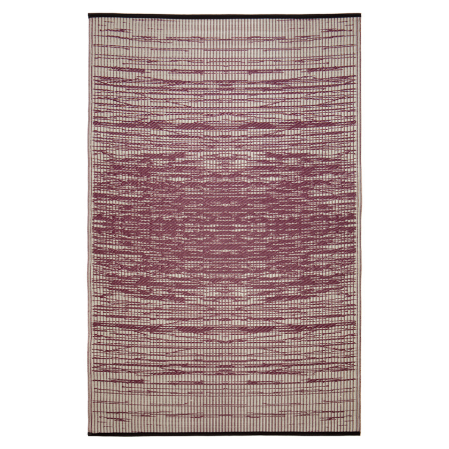 Brooklyn Wine and White Modern Recycled Plastic Reversible Outdoor Rug - Fab Habitat , Recycled Plastic Rugs & Mats, 