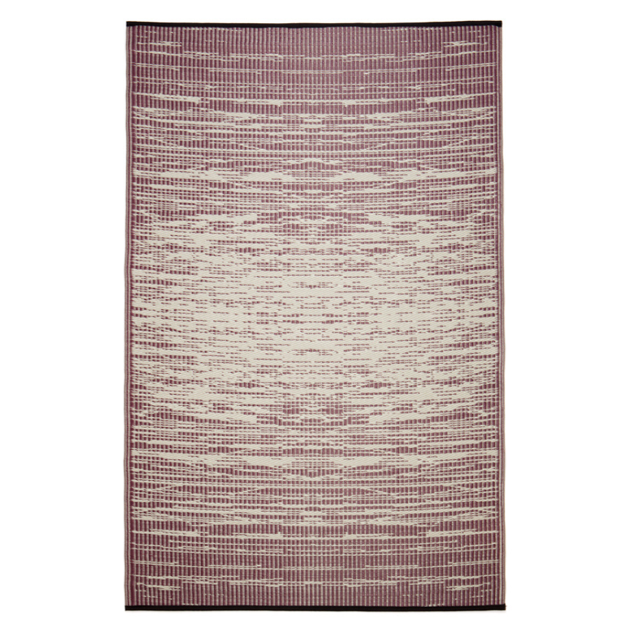 Brooklyn Wine and White Modern Recycled Plastic Reversible Outdoor Rug - Fab Habitat , Recycled Plastic Rugs & Mats, 