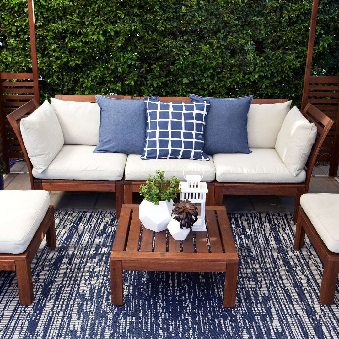 Brooklyn Navy and White Modern Recycled Plastic Large Carpet - Fab Habitat , Recycled Plastic Rugs & Mats, [product_size],