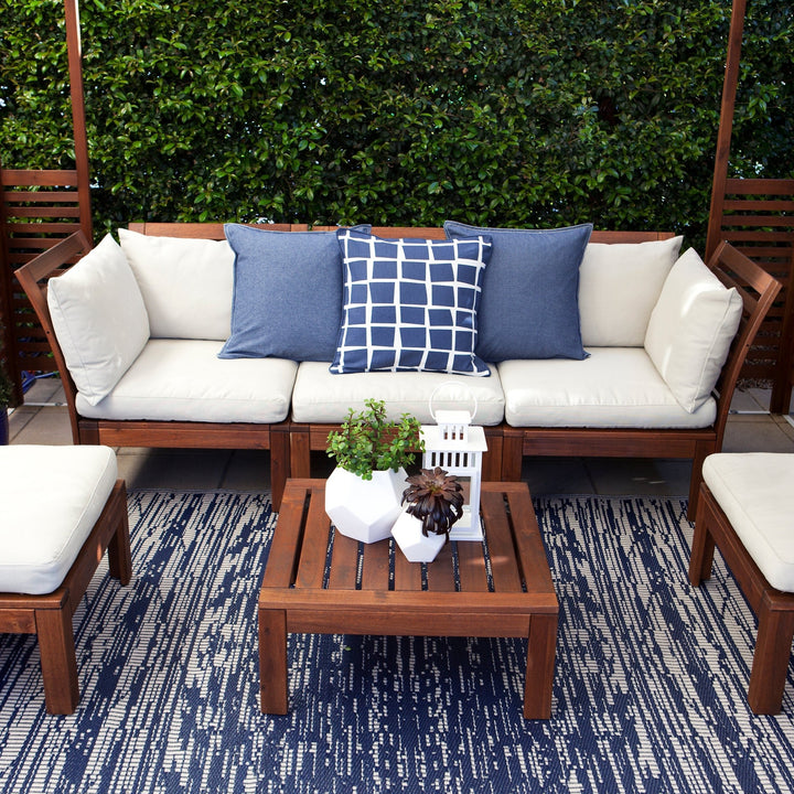 Brooklyn Navy and White Modern Recycled Plastic Large Carpet - Fab Habitat , Recycled Plastic Rugs & Mats, [product_size],