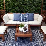 Brooklyn Navy and White Modern Recycled Plastic Large Carpet - Fab Habitat , Recycled Plastic Rugs & Mats, 
