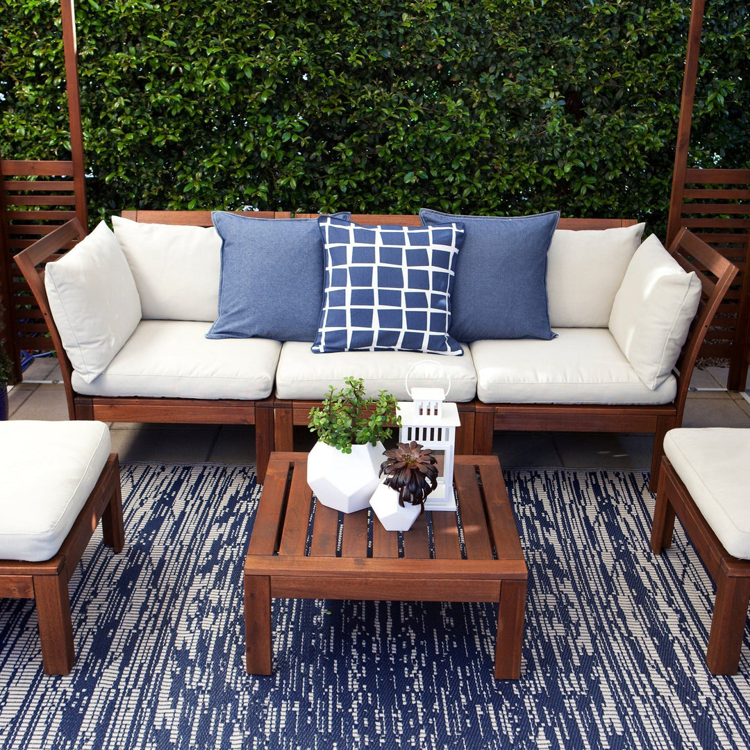Brooklyn Navy and White Modern Recycled Plastic Large Carpet - Fab Habitat , Recycled Plastic Rugs & Mats, 
