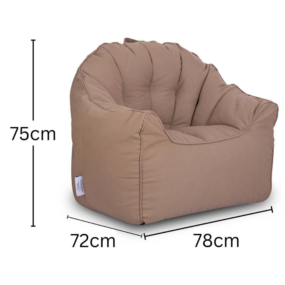 Atria Brown Outdoor Bean Bag Umbrella Sofa with Handle