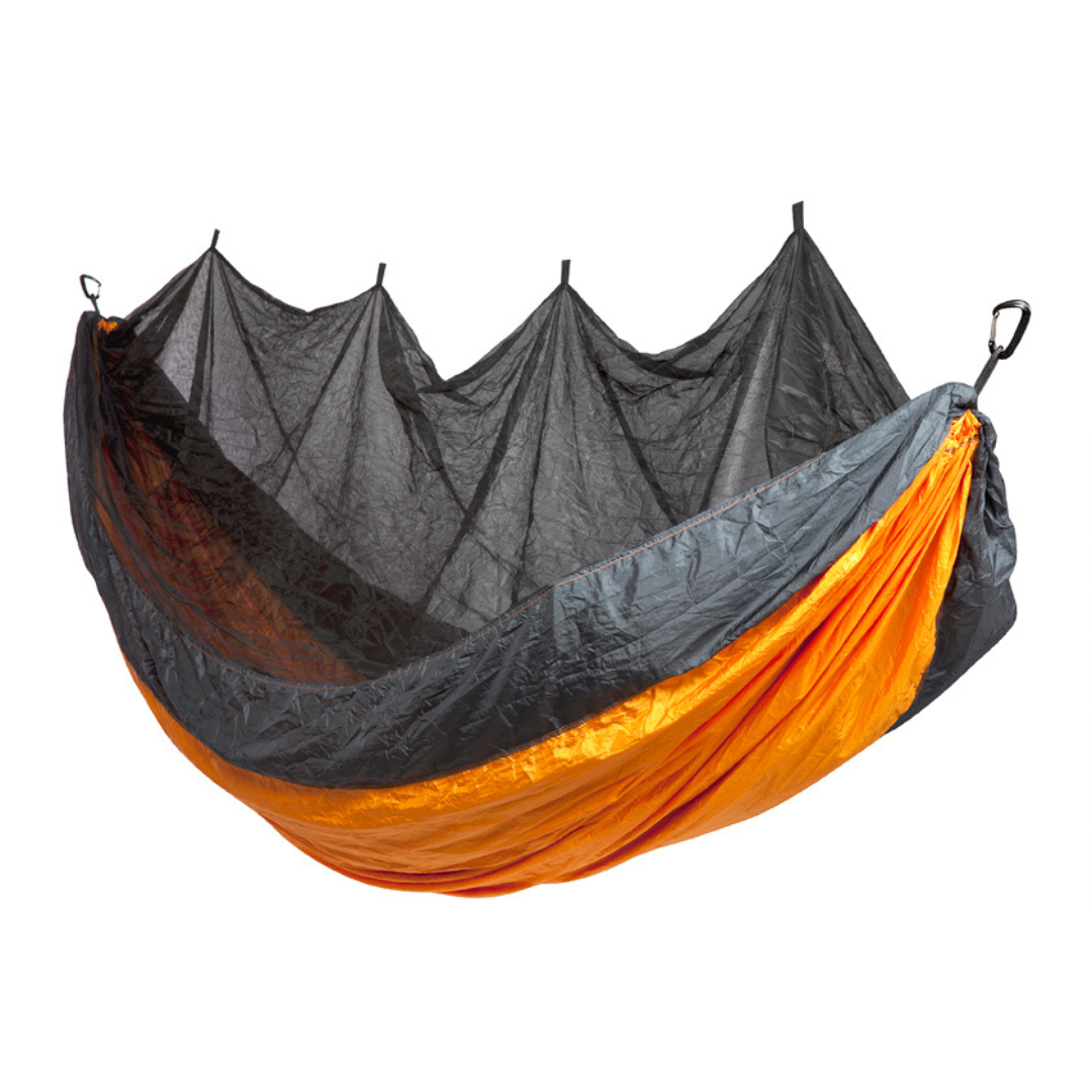 Bug Net Hammock - Dark Cheddar Body & Blueberry Border - Fab Habitat , Hammocks, 