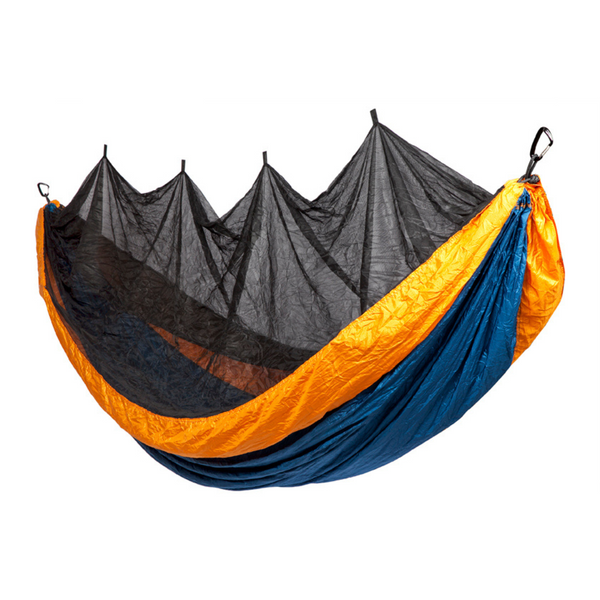 Bug Net Hammock - Majoilica Blue Body & Dark Cheddar Border - Fab Habitat , Hammocks, 