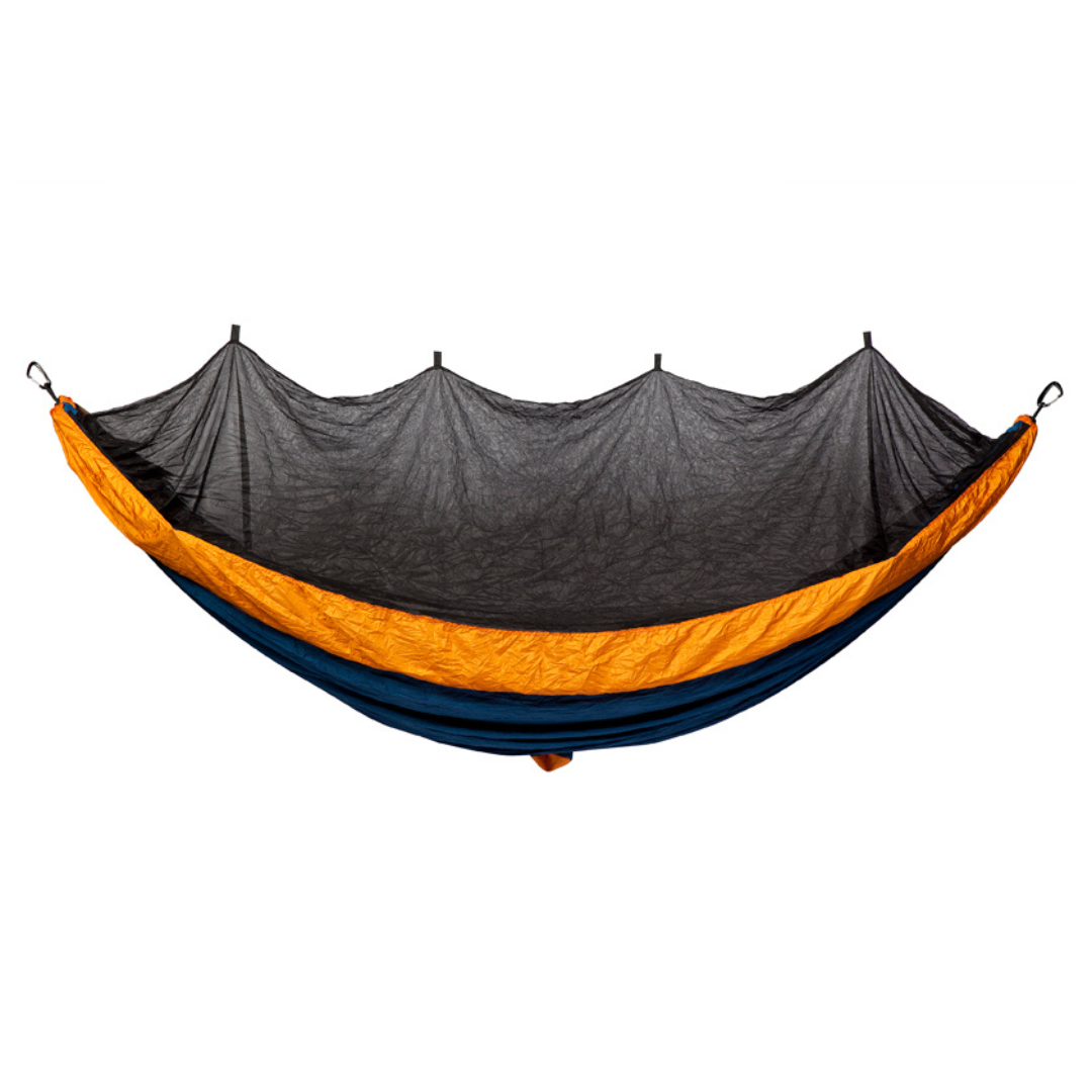 Bug Net Hammock - Majoilica Blue Body & Dark Cheddar Border - Fab Habitat , Hammocks, 