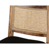 Byron Natural Wooden Barstool with Black Cushioned Seat