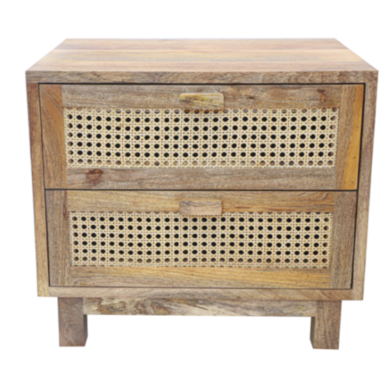 Byron 2 Drawer Rattan Side Table - Fab Habitat , Side Tables, 