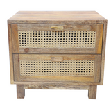 Byron 2 Drawer Rattan Side Table - Fab Habitat , Side Tables, 