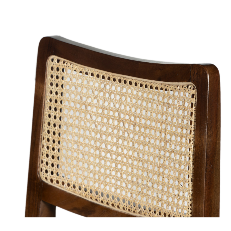 Byron Walnut Wooden Barstool with Beige Cushioned Seat