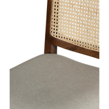 Byron Walnut Wooden Barstool with Beige Cushioned Seat