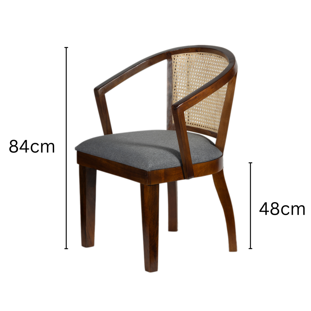 Byron Walnut Chair with Grey Seat (Set of 2)