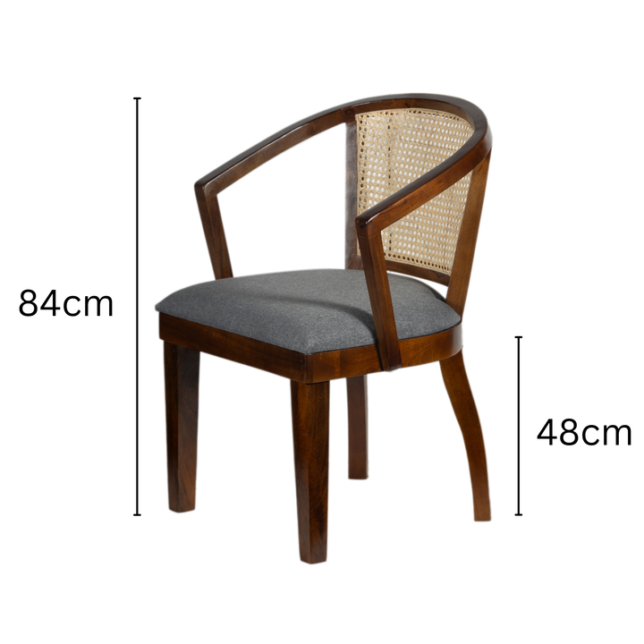 Byron Walnut Chair with Grey Seat (Set of 2)