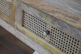 Close view of wood texture on Byron natural console – 120cm – Australia
