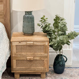 Byron 2 Drawer Rattan Side Table - Fab Habitat