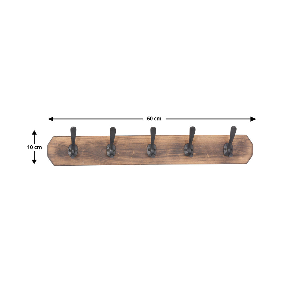 Caelum 60cm Wood and Metal Wall Hook - Fab Habitat , Wall Hooks, [product_size],