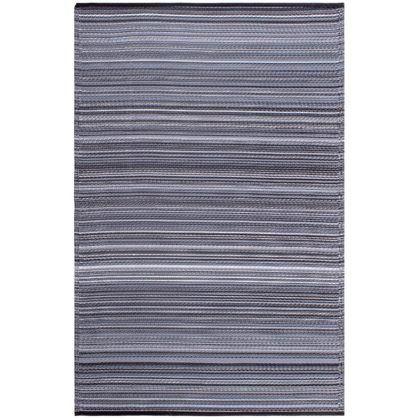 Cancun Midnight Modern Reversible Outdoor Area Rug - Fab Habitat , Recycled Plastic Rugs & Mats, 