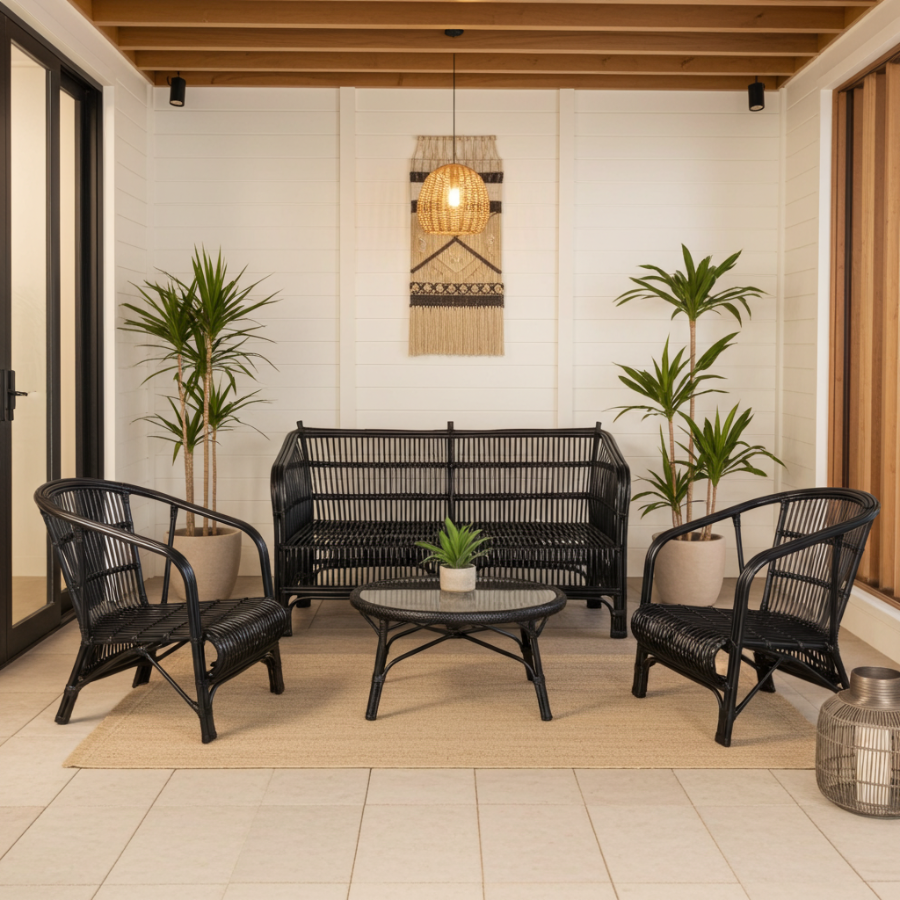 Cane Black Chair