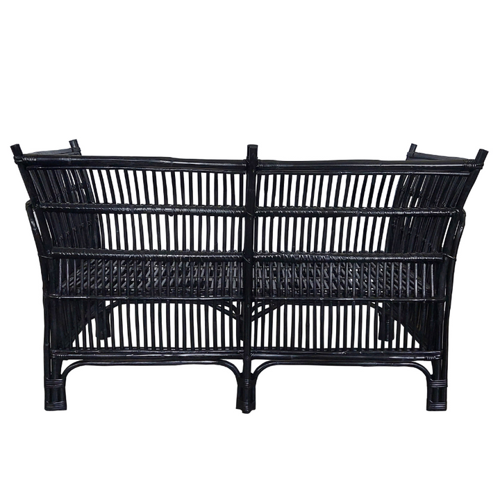 Cane 2 Seater Sofa - Black