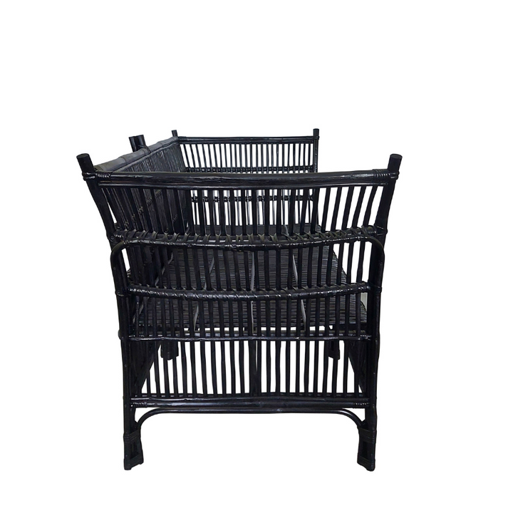 Cane 2 Seater Sofa - Black