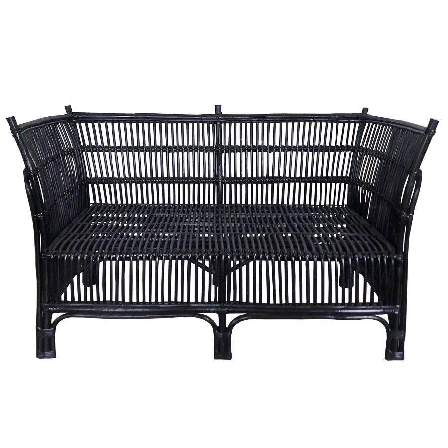 Cane 2 Seater Sofa - Black