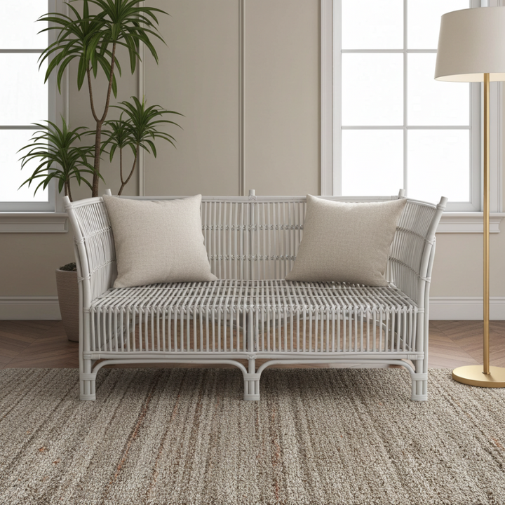 Cane 2 Seater Sofa - White