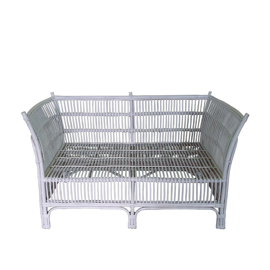 Cane 2 Seater Sofa - White