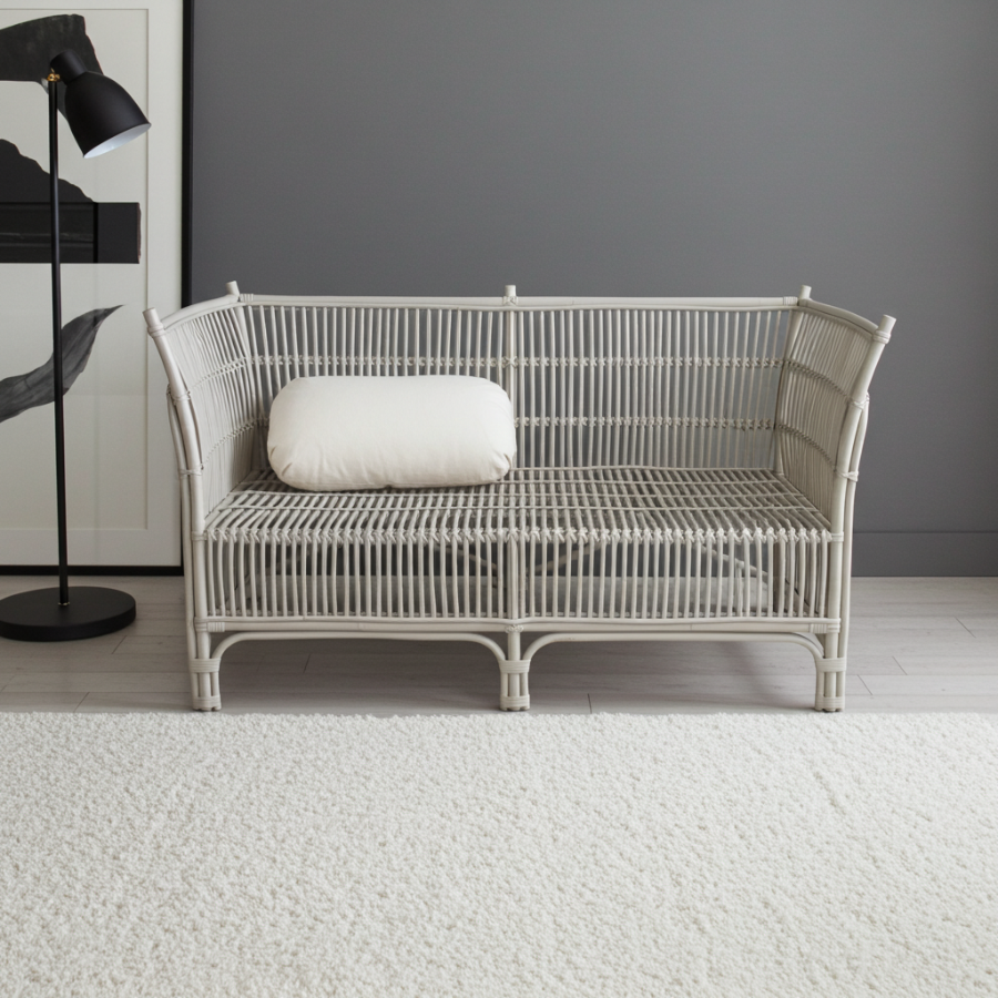 Cane 2 Seater Sofa - White