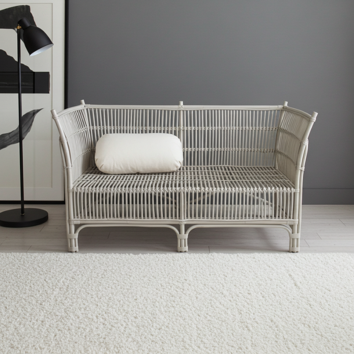 Cane 2 Seater Sofa - White