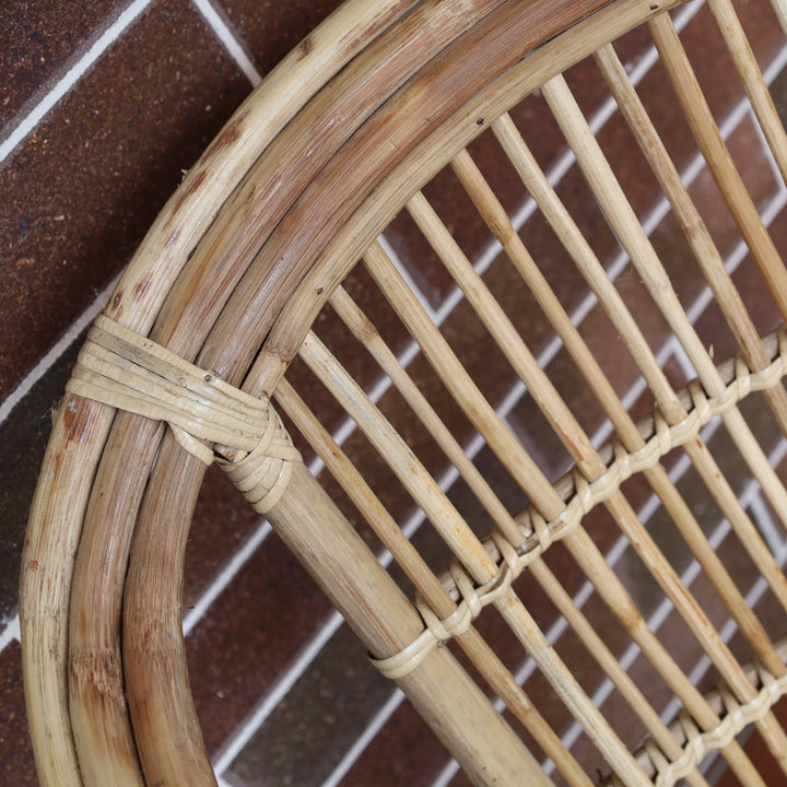 Rattan cane accent chair with mid-century style – 65cm seat width, buy online in Australia
