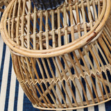 Cane wooden bedside table – curved front and shelf, 45x35x50cm, buy online in Australia