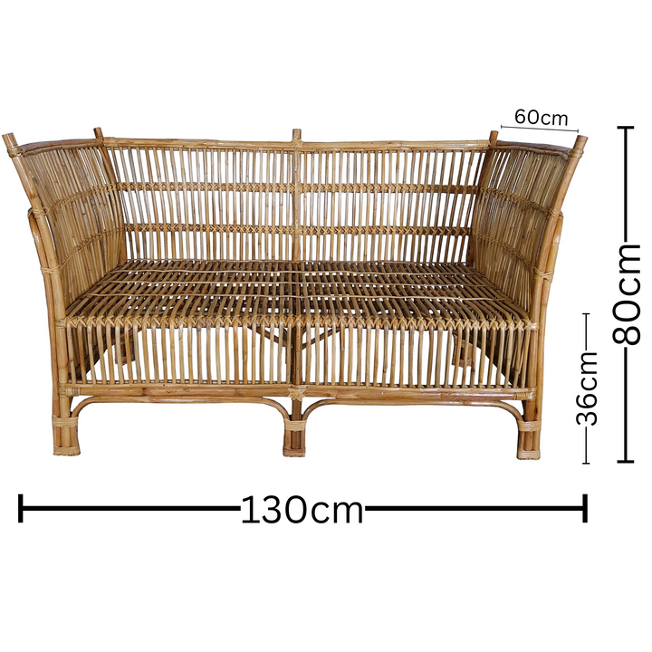 Cane 2 Seater Sofa - Natural